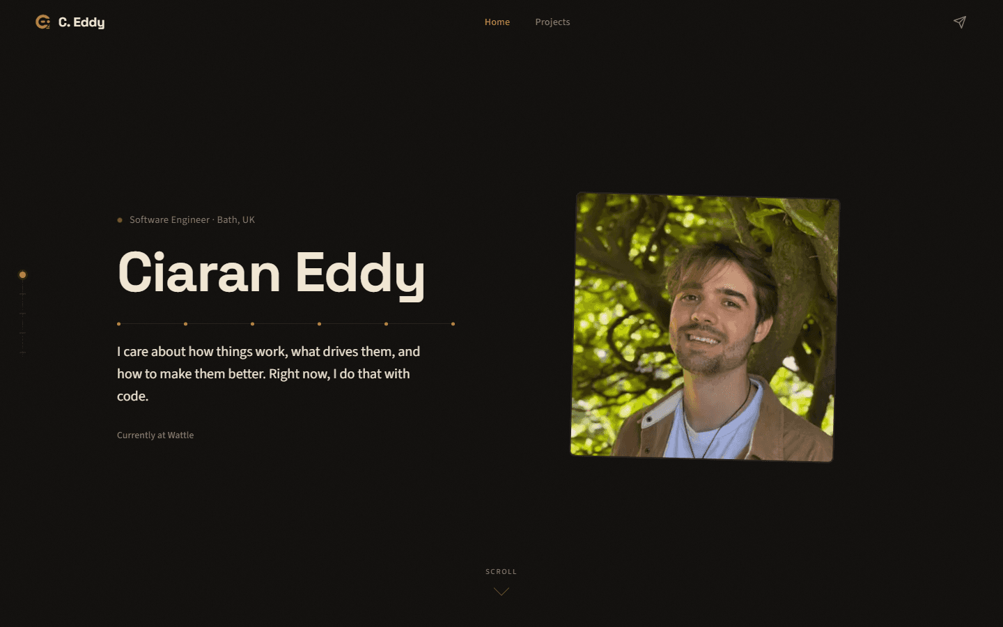 ciaraneddy.com homepage hero section