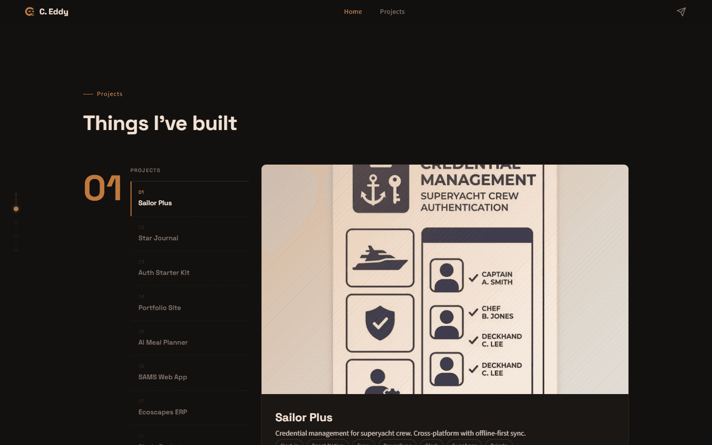 ciaraneddy.com projects showcase section